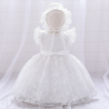 L1958XZ Christening Gown & Bonnet Baby Girl Birthday Dress